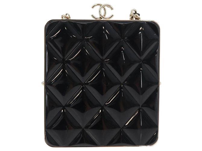 CHANEL Borsa a Spalla Matelassé in Pelle di Agnello Nera con Catena e CC Dorati Autentica 179592SAM - vista 3