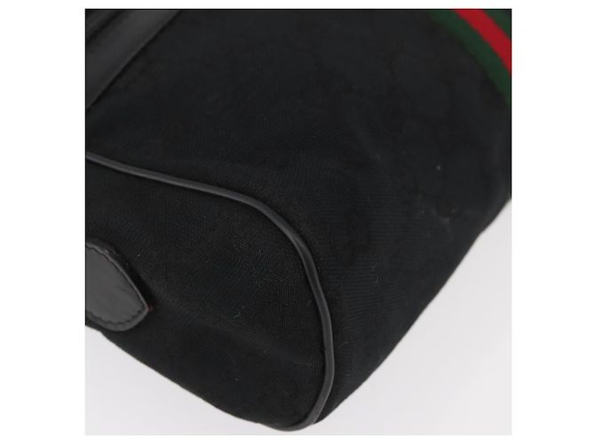 Borsa a Spalla GUCCI GG Canvas Web Sherry Line Nera Oro 001 4071 5 Auth 178333A Nero D'oro - vista 10