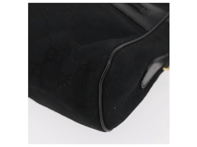 Borsa a Spalla GUCCI GG Canvas Web Sherry Line Nera Oro 001 4071 5 Auth 178333A Nero D'oro - vista 11