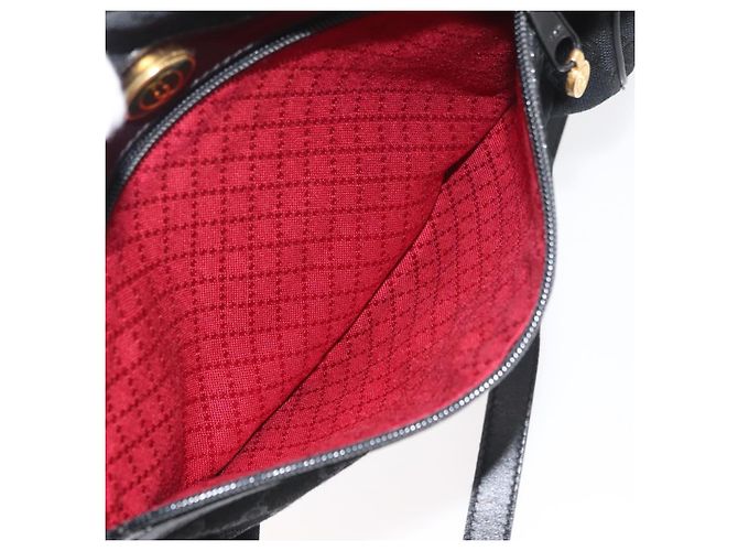 Borsa a Spalla GUCCI GG Canvas Web Sherry Line Nera Oro 001 4071 5 Auth 178333A Nero D'oro - vista 23