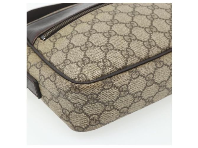 Borsa a Spalla GUCCI GG Supreme PVC Beige Argento 114291 Auth 180111 - vista 11