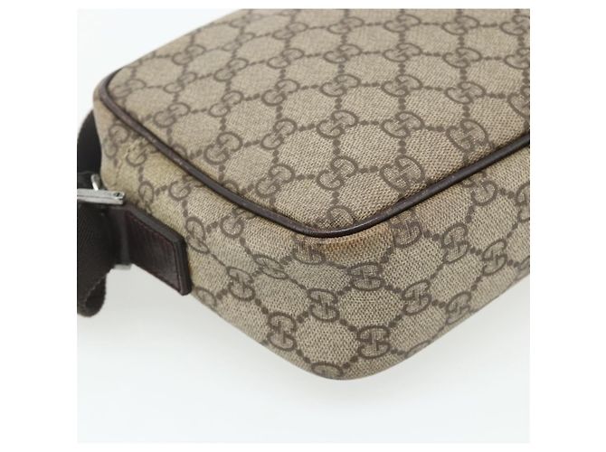 Borsa a Spalla GUCCI GG Supreme PVC Beige Argento 114291 Auth 180111 - vista 13