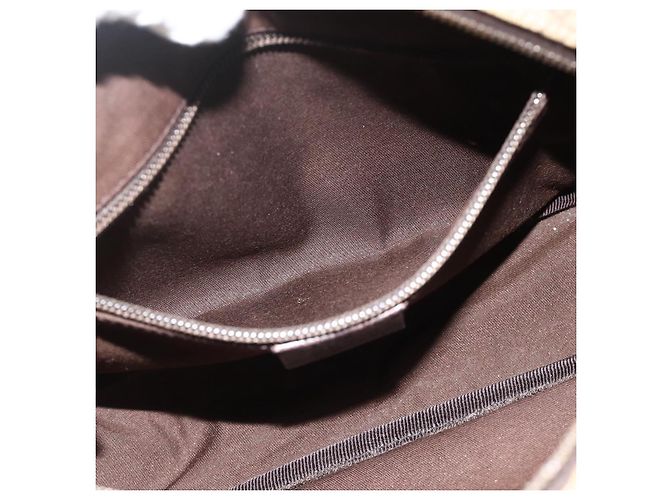 Borsa a Spalla GUCCI GG Supreme PVC Beige Argento 114291 Auth 180111 - vista 20