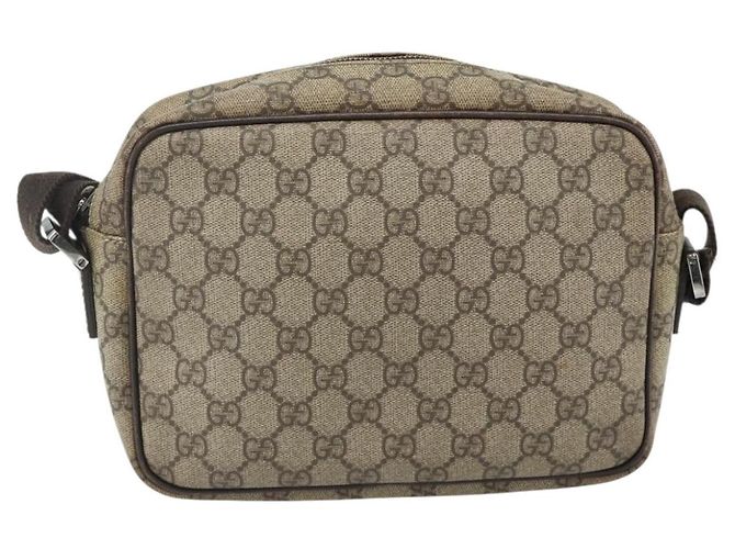 Borsa a Spalla GUCCI GG Supreme PVC Beige Argento 114291 Auth 180111 - vista 3