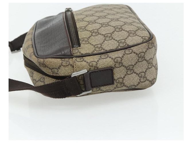 Borsa a Spalla GUCCI GG Supreme PVC Beige Argento 114291 Auth 180111 - vista 4