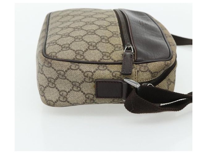 Borsa a Spalla GUCCI GG Supreme PVC Beige Argento 114291 Auth 180111 - vista 5