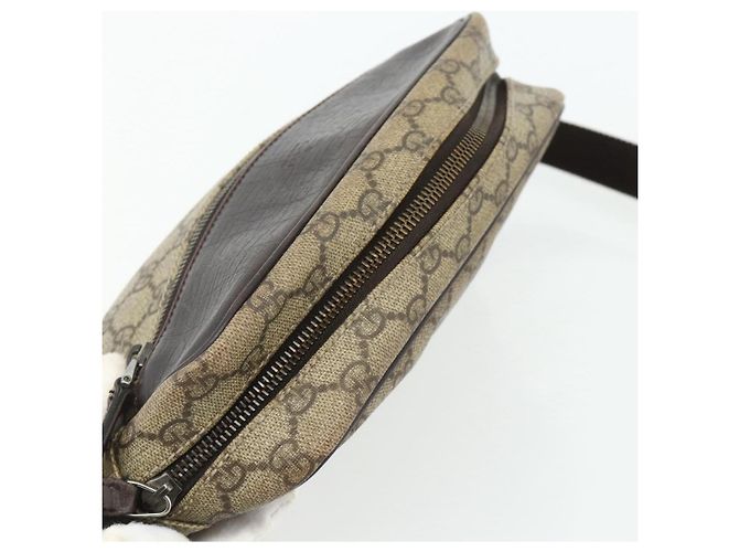 Borsa a Spalla GUCCI GG Supreme PVC Beige Argento 114291 Auth 180111 - vista 6
