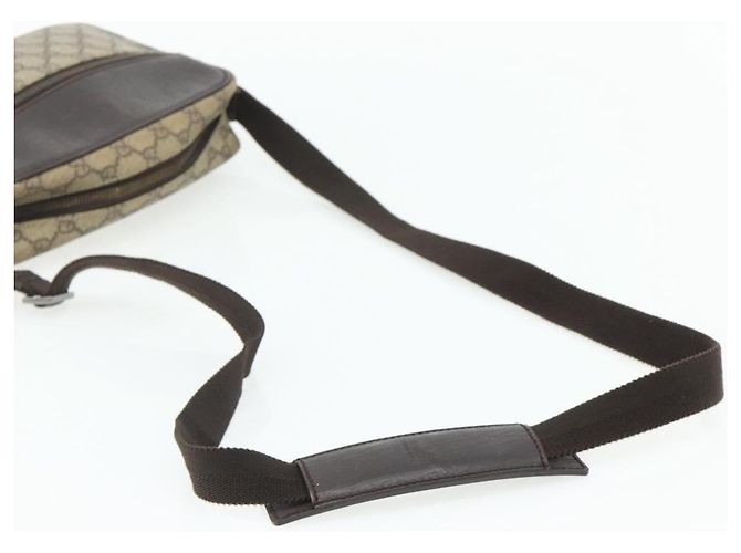 Borsa a Spalla GUCCI GG Supreme PVC Beige Argento 114291 Auth 180111 - vista 7