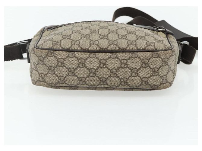 Borsa a Spalla GUCCI GG Supreme PVC Beige Argento 114291 Auth 180111 - vista 9
