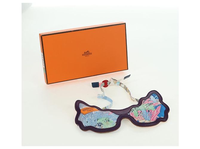 Hermès Antifaz para ojos HERMES de seda azul Auténtico 179161V - vista 12
