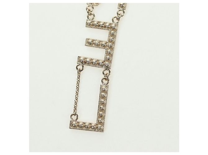 Collana con logo CHANEL in metallo Champagne Gold CC Auth 178801SM D'oro - vista 10