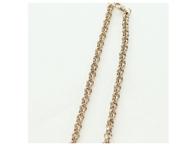 Collana con logo CHANEL in metallo Champagne Gold CC Auth 178801SM D'oro - vista 13