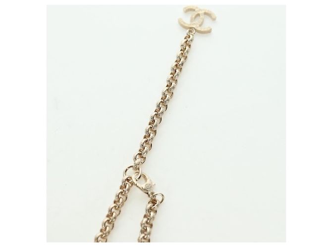 Collana con logo CHANEL in metallo Champagne Gold CC Auth 178801SM D'oro - vista 14