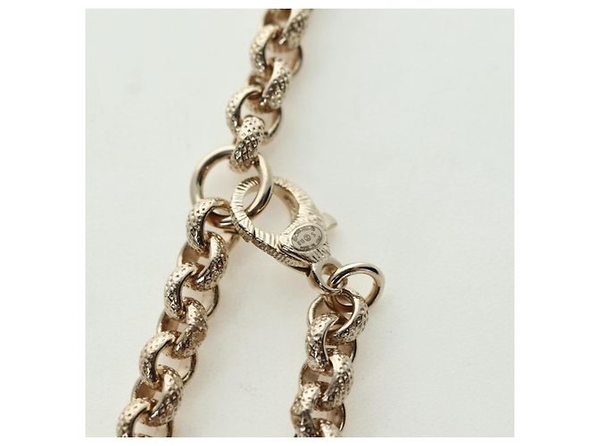 Collana con logo CHANEL in metallo Champagne Gold CC Auth 178801SM D'oro - vista 15