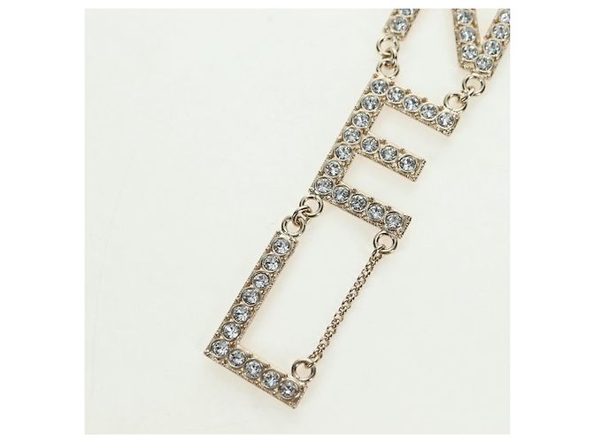 Collana con logo CHANEL in metallo Champagne Gold CC Auth 178801SM D'oro - vista 3