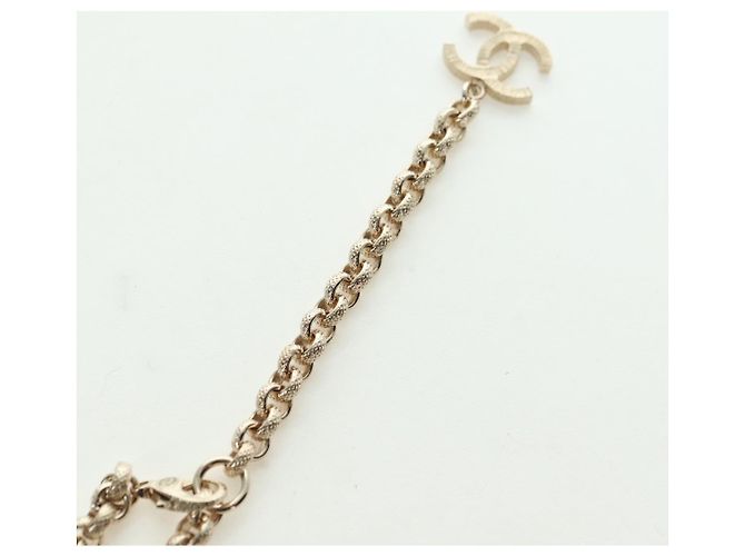 Collana con logo CHANEL in metallo Champagne Gold CC Auth 178801SM D'oro - vista 7