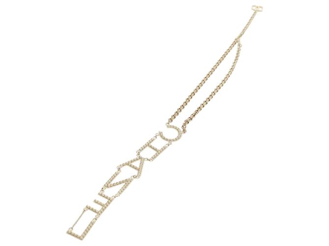 Collana con logo CHANEL in metallo Champagne Gold CC Auth 178801SM D'oro - vista 9