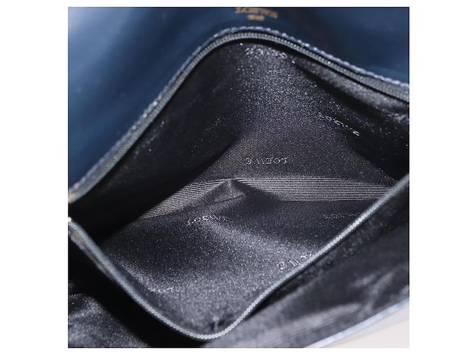 Borsa a Spalla LOEWE Anagram in Pelle Blu Navy e Oro Auth 180071 D'oro - vista 12