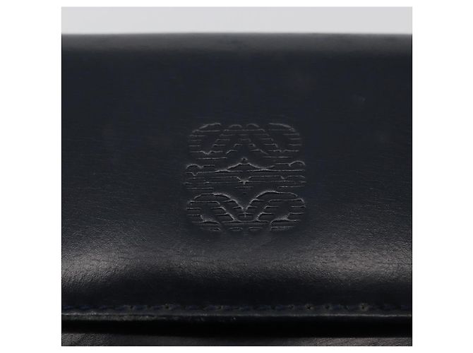 Borsa a Spalla LOEWE Anagram in Pelle Blu Navy e Oro Auth 180071 D'oro - vista 17