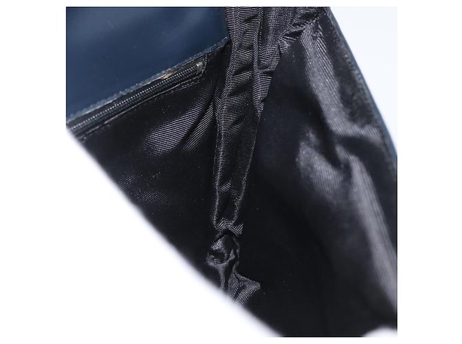 Borsa a Spalla LOEWE Anagram in Pelle Blu Navy e Oro Auth 180071 D'oro - vista 19