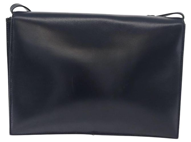 Borsa a Spalla LOEWE Anagram in Pelle Blu Navy e Oro Auth 180071 D'oro - vista 2