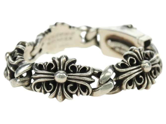 Bracciale Keeper Link ID Chrome Hearts Ag925 4 Links Silver Auth 176817SM Argento - vista 4