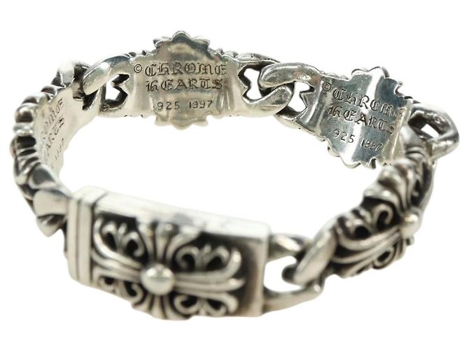 Bracciale Keeper Link ID Chrome Hearts Ag925 4 Links Silver Auth 176817SM Argento - vista 5