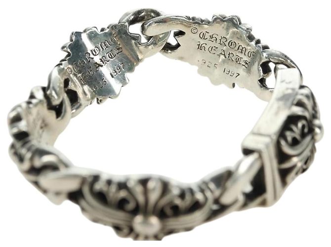 Bracciale Keeper Link ID Chrome Hearts Ag925 4 Links Silver Auth 176817SM Argento - vista 6