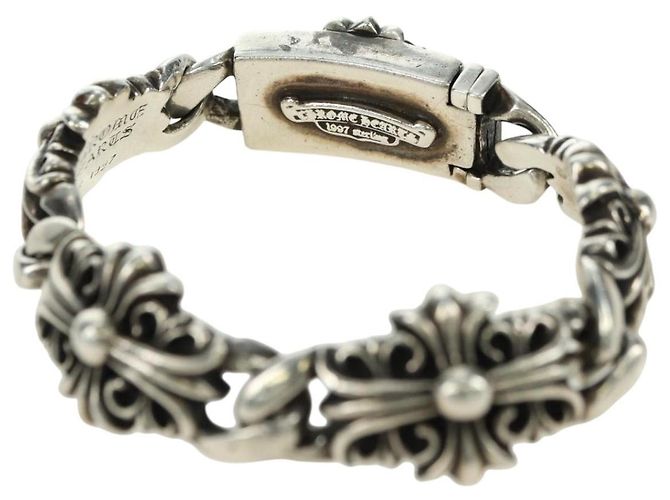Bracciale Keeper Link ID Chrome Hearts Ag925 4 Links Silver Auth 176817SM Argento - vista 7