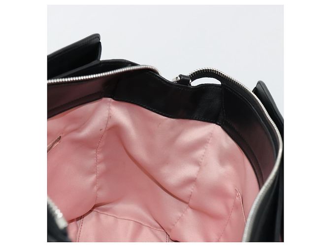 Borsa Salvatore Ferragamo Gancini in tela e pelle 2 modi Nero Argento Auth ka4262A - vista 20