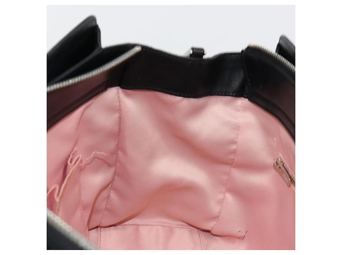 Borsa Salvatore Ferragamo Gancini in tela e pelle 2 modi Nero Argento Auth ka4262A - vista 21