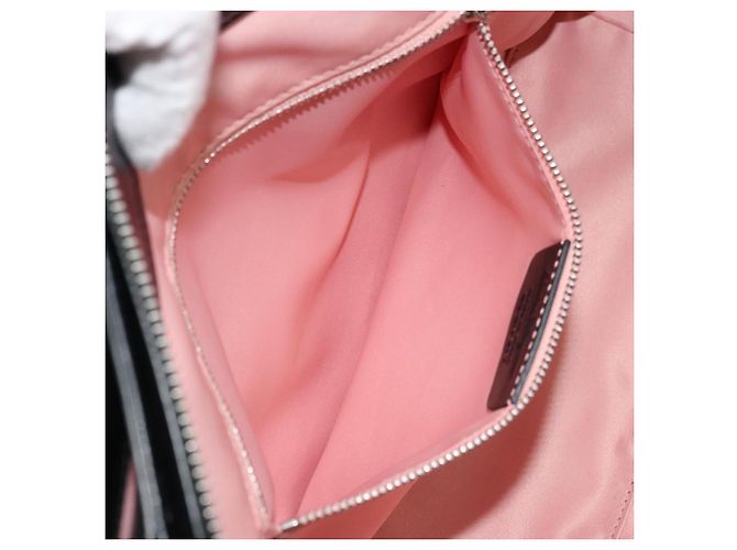 Borsa Salvatore Ferragamo Gancini in tela e pelle 2 modi Nero Argento Auth ka4262A - vista 23