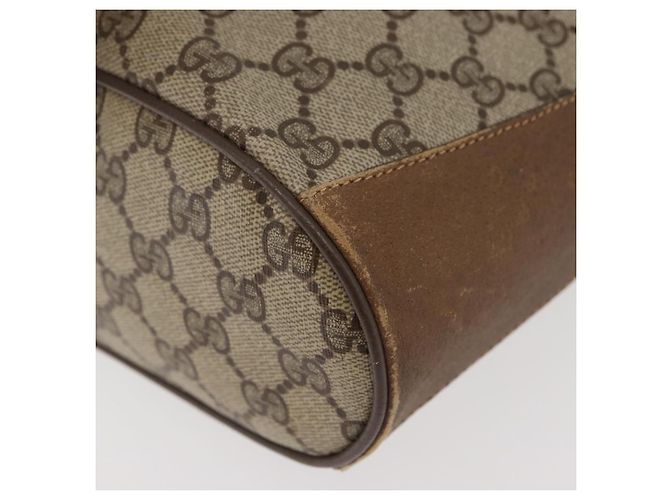 Borsa a tracolla GUCCI GG Supreme Web Sherry Line PVC Beige Oro Rosso Auth hk3712 D'oro - vista 13
