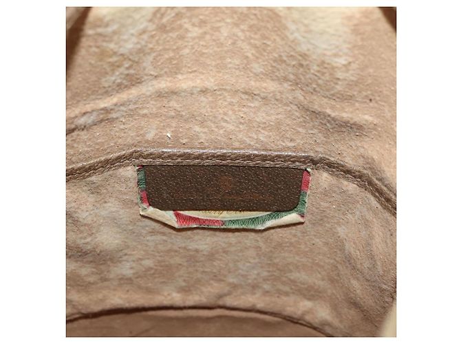 Borsa a tracolla GUCCI GG Supreme Web Sherry Line PVC Beige Oro Rosso Auth hk3712 D'oro - vista 16