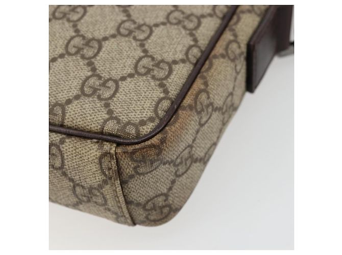 Borsa a Spalla GUCCI GG Supreme PVC Beige Argento 122754 Auth hk3711 - vista 10