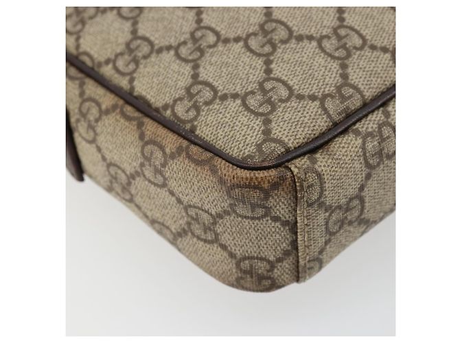 Borsa a Spalla GUCCI GG Supreme PVC Beige Argento 122754 Auth hk3711 - vista 11