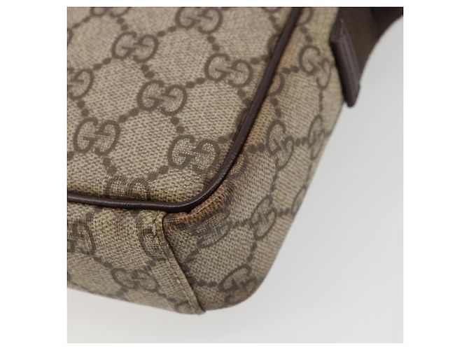 Borsa a Spalla GUCCI GG Supreme PVC Beige Argento 122754 Auth hk3711 - vista 12