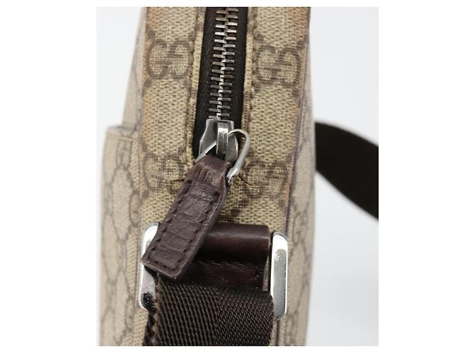Borsa a Spalla GUCCI GG Supreme PVC Beige Argento 122754 Auth hk3711 - vista 15