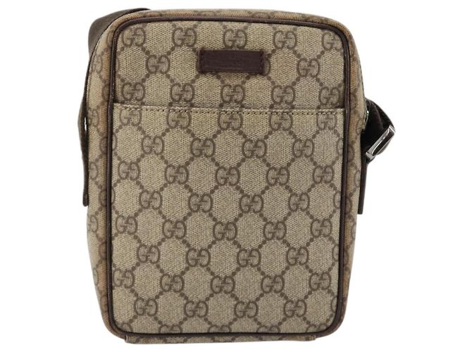 Borsa a Spalla GUCCI GG Supreme PVC Beige Argento 122754 Auth hk3711 - vista 2