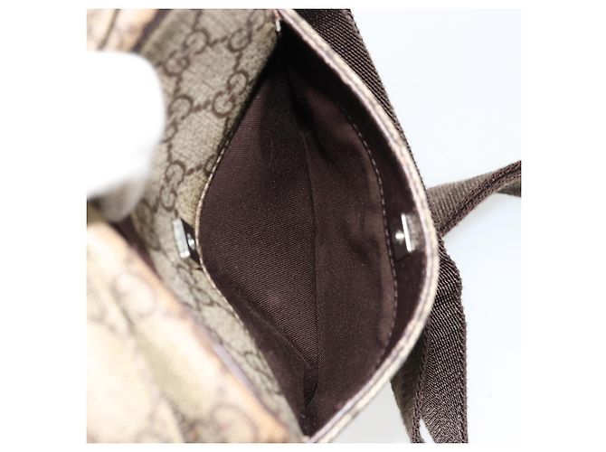 Borsa a Spalla GUCCI GG Supreme PVC Beige Argento 122754 Auth hk3711 - vista 21