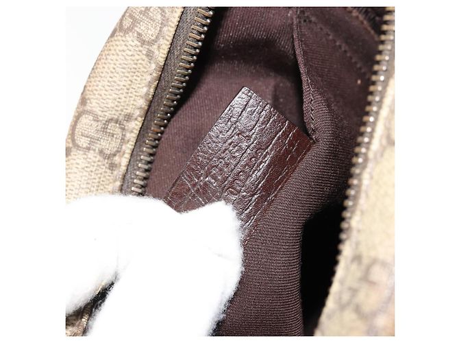 Borsa a Spalla GUCCI GG Supreme PVC Beige Argento 122754 Auth hk3711 - vista 22