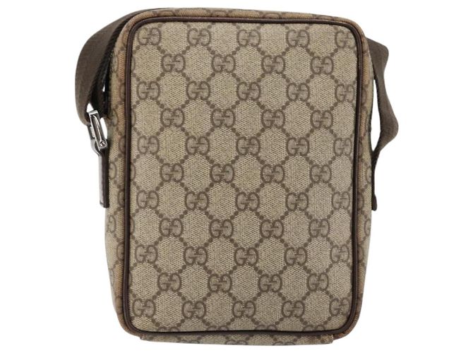 Borsa a Spalla GUCCI GG Supreme PVC Beige Argento 122754 Auth hk3711 - vista 3