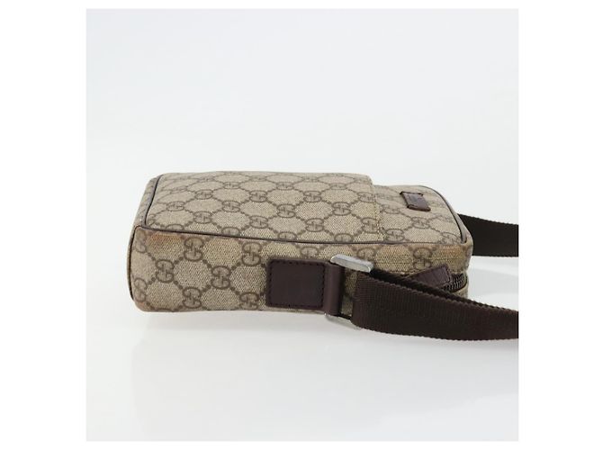 Borsa a Spalla GUCCI GG Supreme PVC Beige Argento 122754 Auth hk3711 - vista 4