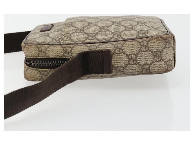 Borsa a Spalla GUCCI GG Supreme PVC Beige Argento 122754 Auth hk3711 - vista 5