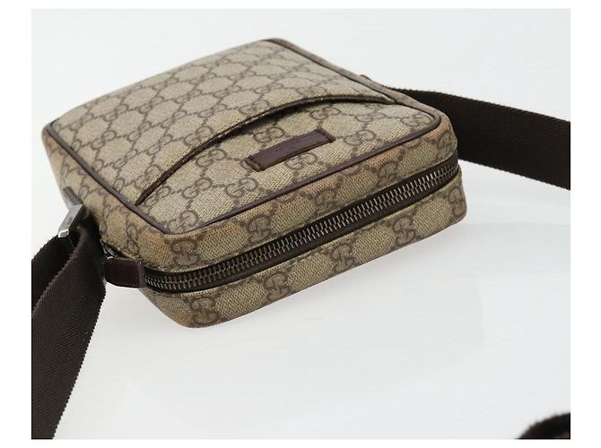 Borsa a Spalla GUCCI GG Supreme PVC Beige Argento 122754 Auth hk3711 - vista 6