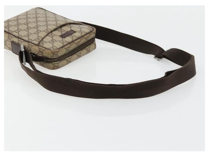 Borsa a Spalla GUCCI GG Supreme PVC Beige Argento 122754 Auth hk3711 - vista 7
