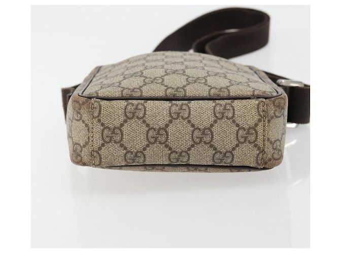 Borsa a Spalla GUCCI GG Supreme PVC Beige Argento 122754 Auth hk3711 - vista 9