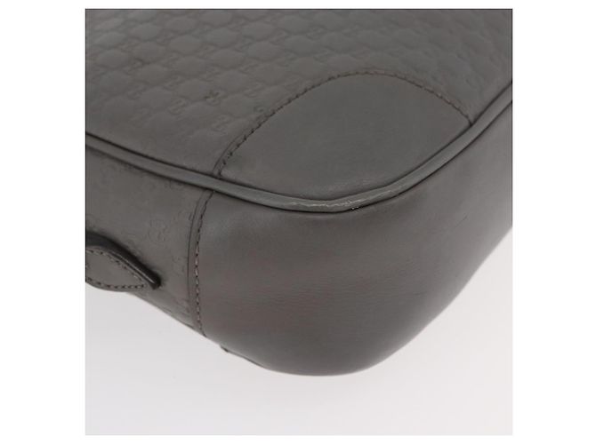 Bolso GUCCI Micro GG Canvas Guccissima de Cuero Outlet Gris Oro 449413 Auth 179640 Castaño Dorado - vista 10