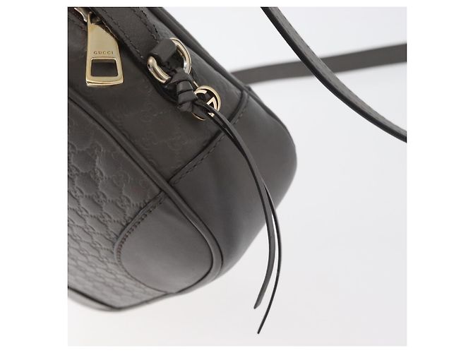 Bolso GUCCI Micro GG Canvas Guccissima de Cuero Outlet Gris Oro 449413 Auth 179640 Castaño Dorado - vista 15