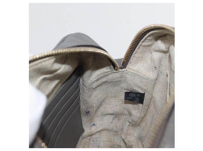 Bolso GUCCI Micro GG Canvas Guccissima de Cuero Outlet Gris Oro 449413 Auth 179640 Castaño Dorado - vista 19